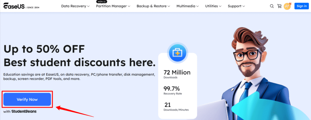 Student discount page