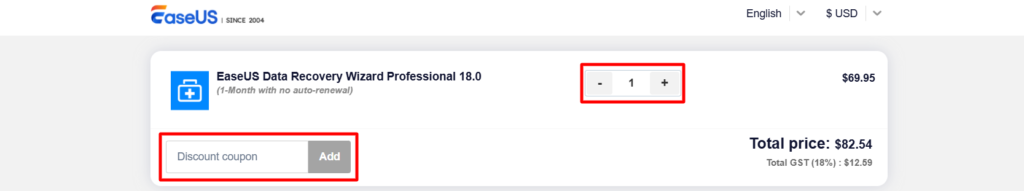 EaseUS Coupon Section
