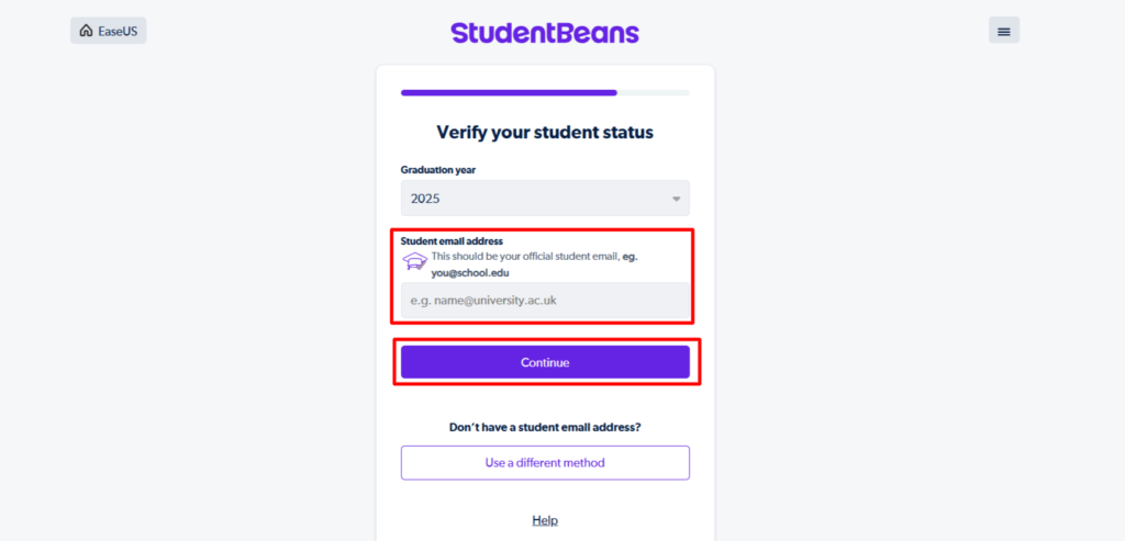 Verify your Student Status